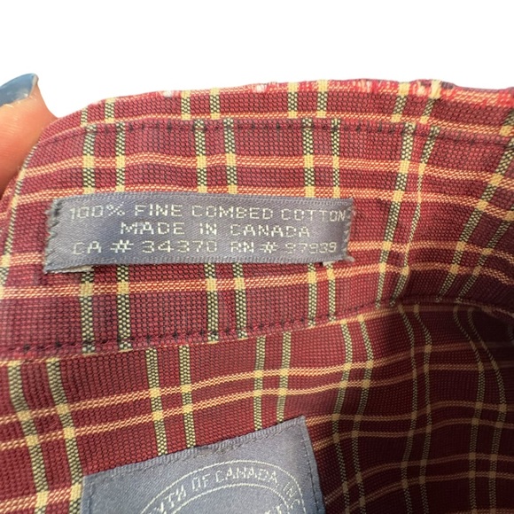 Forsyth of Canada Plaid Button Down Shirt Men’s XL Long Sleeve 100% Cotton 0217 - Picture 2 of 7
